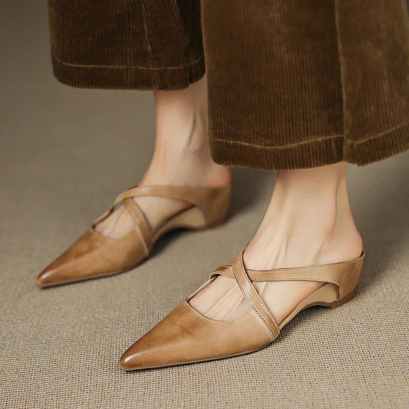 Alessia Leather Slingback Mules
