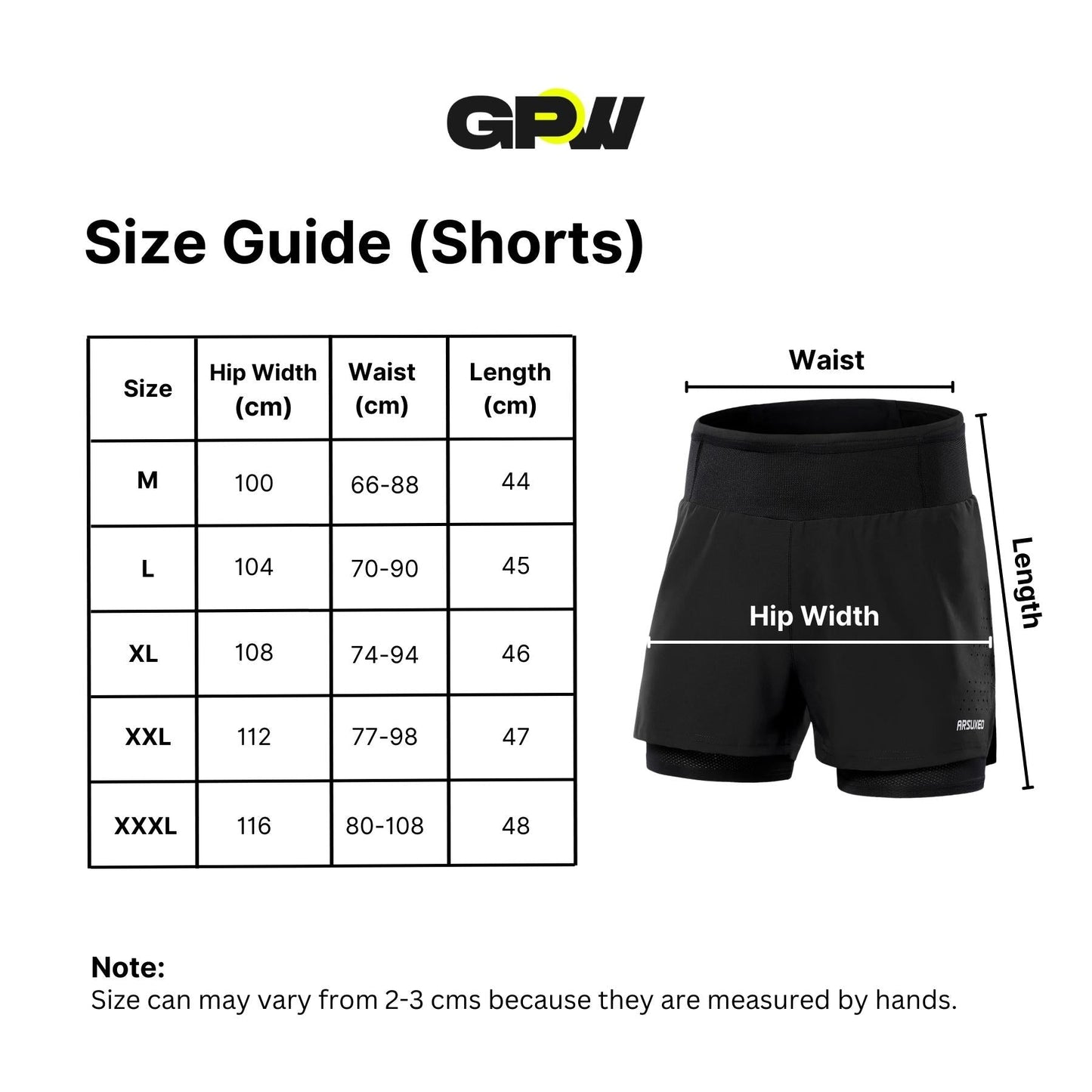 GPW Men's Double-Layered Gym Training Shorts