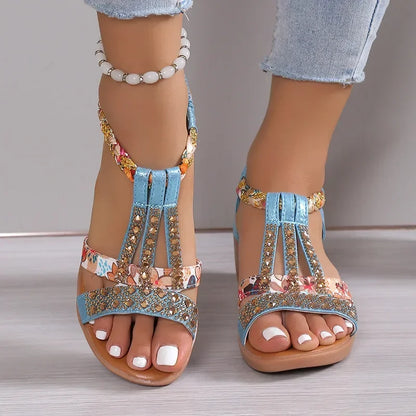 Mara Bloom Wedge Sandals
