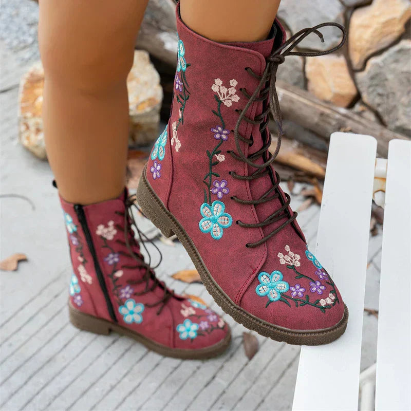 Renata Embroidered Ankle Boots