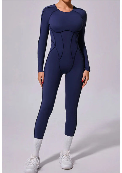 Workout Jumpsuit Sports Overalls Women Tracksuit Gym Clothing Running Long Sleeved Fitness Suits Gym Clothes Sportswear Yoga Set