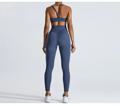 Women One Shoulder Sports Underwear Gym Top Bra Training Women Yoga Bra Stretch High Strength Workout Fitness Women Sports Vest