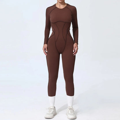 Workout Jumpsuit Sports Overalls Women Tracksuit Gym Clothing Running Long Sleeved Fitness Suits Gym Clothes Sportswear Yoga Set