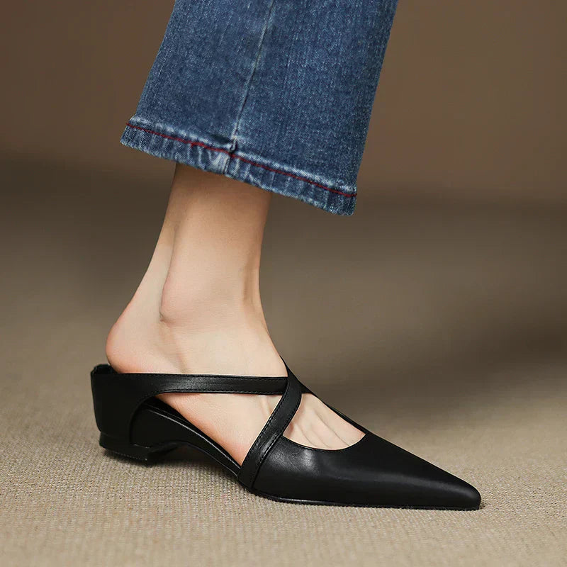 Alessia Leather Slingback Mules