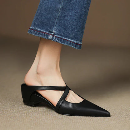 Alessia Leather Slingback Mules