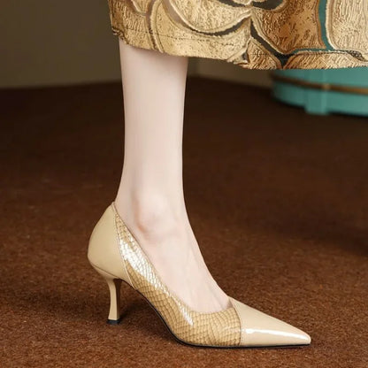 Isabella Snake-Embossed Heel