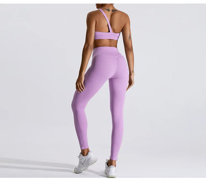 Women One Shoulder Sports Underwear Gym Top Bra Training Women Yoga Bra Stretch High Strength Workout Fitness Women Sports Vest