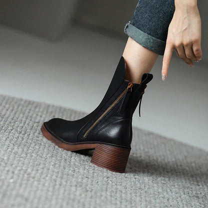 Clara Leather Ankle Boots